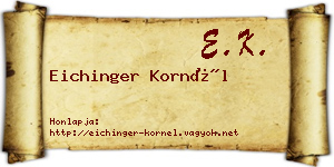 Eichinger Kornél névjegykártya